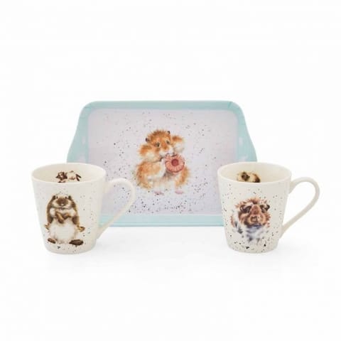 Zwierzęta Kubki Porcelanowe & Tacka 3 szt. w sklepie Wasserman.eu