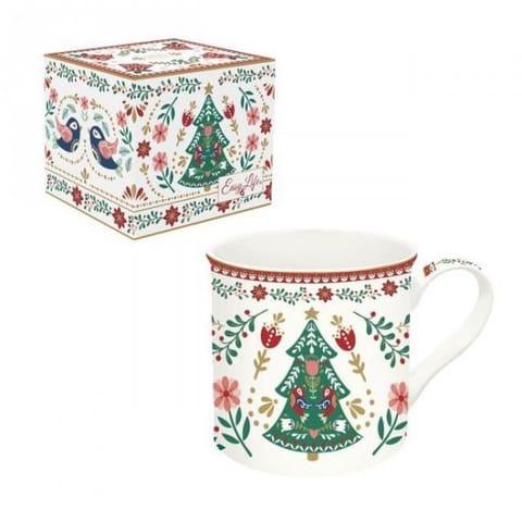 Christmas Folk Choinka Kubek Porcelanowy w Ozdobnym Pudełku 300 ml w sklepie Wasserman.eu