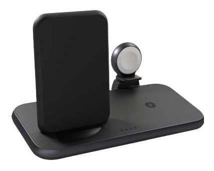 ⁨ZENS Aluminium 4w1 Stand Wireless Charger - bezprzewodowa stacja ładująca do trzech urządzeń (45W), z możliwością ładowanie czwartego urządzenie przez kabel (black)⁩ w sklepie Wasserman.eu