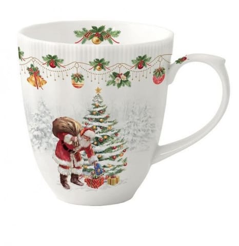 ⁨Mikołaj i Choinka Kubek Porcelanowy w Ozdobnym Pudełku 370 ml⁩ w sklepie Wasserman.eu