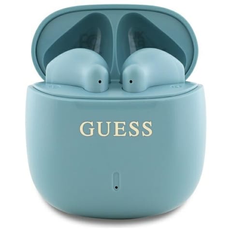 Guess słuchawki Bluetooth GUTWSJ14ESGQ TWS + stacja dokująca turkusowy/turquoise Printed Classic Logo w sklepie Wasserman.eu