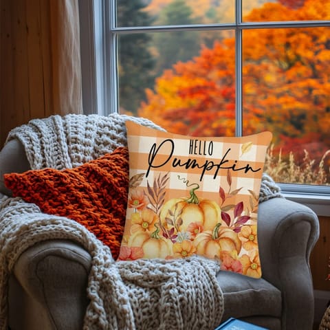 ⁨Poszewka na poduszkę 45x45cm piękny druk Jesień BOHO POD196⁩ w sklepie Wasserman.eu