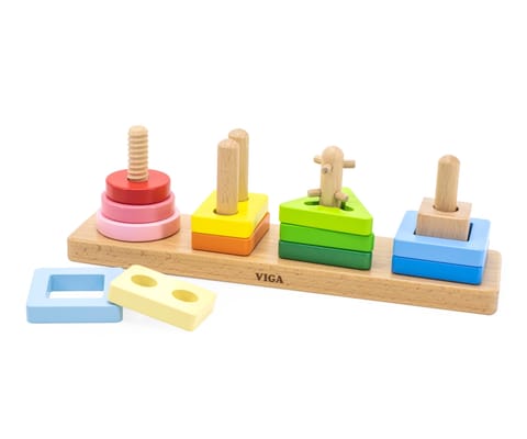 ⁨Viga 44685 Klocki z sorterem kształtów - figury geometryczne⁩ w sklepie Wasserman.eu