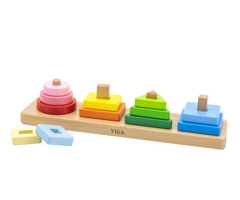 ⁨Viga 44686 Viga Klocki z sorterem kształtów - figury geometryczne - piramidki⁩ w sklepie Wasserman.eu