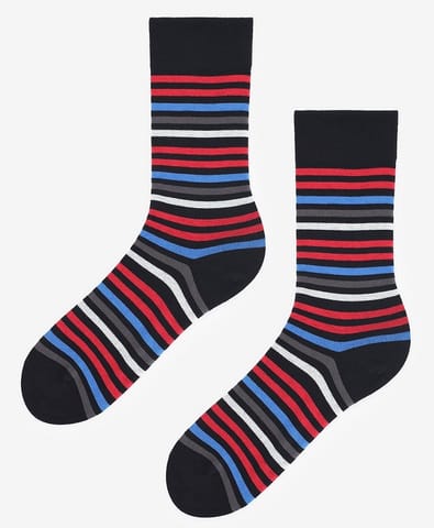 ⁨SKARPETY MARILYN MEN STRIPES MULTI (kolor czarny - czerwony, rozmiar 41-45)⁩ w sklepie Wasserman.eu