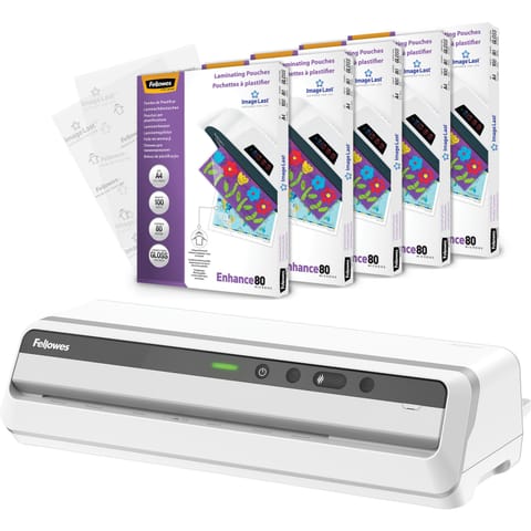 ⁨Laminator JUPITER A3 OFFICE 5748401 + 5 opakowań folii do laminacji ImageLast A4 5306114 FELLOWES⁩ w sklepie Wasserman.eu