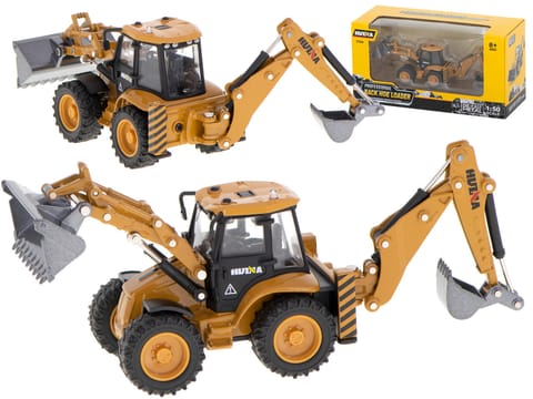 Koparka ładowarka metalowa z ruchomymi łyżkami Die-Cast H-toys 1704 1:50 w sklepie Wasserman.eu