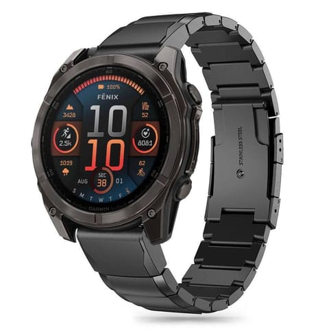 ⁨Pasek do GARMIN FENIX 5X / 5X PLUS / 6X / 6X PRO / 7X / 8 (51MM) Tech-Protect Steelband czarne⁩ w sklepie Wasserman.eu