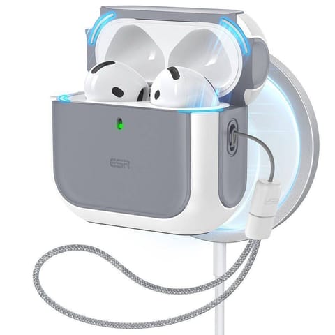 ⁨Etui APPLE AIRPODS 4 ESR Orbit Halolock MagSafe białe⁩ w sklepie Wasserman.eu