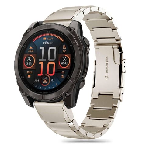 ⁨Pasek do GARMIN FENIX 5 / 6 / 6 PRO / 7 / 8 / E (47MM) Tech-Protect Steelband Titanium⁩ w sklepie Wasserman.eu