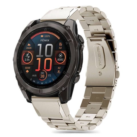 ⁨Pasek do GARMIN FENIX 5 / 6 / 6 PRO / 7 / 8 / E (47MM) Tech-Protect Stainless Titanium⁩ w sklepie Wasserman.eu