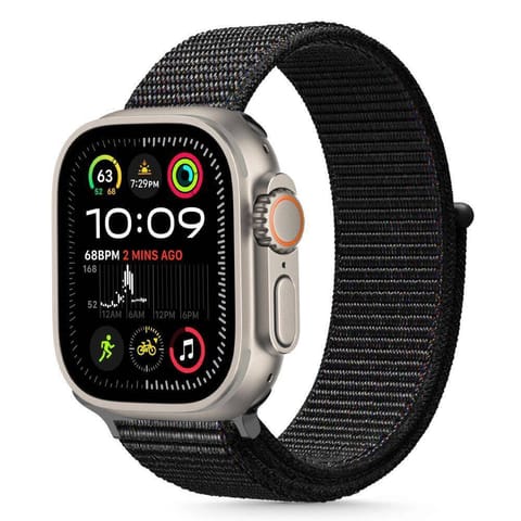 ⁨Pasek do APPLE WATCH 6 / 7 / 8 / 9 / 10 / SE / ULTRA 1 / 2 (44 / 45 / 46 / 49 MM) Tech-Protect Nylon czarne⁩ w sklepie Wasserman.eu