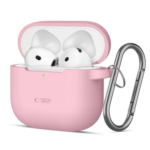 ⁨Etui do APPLE AIRPODS 4 Tech-Protect Silicone Hook Dusty Pink⁩ w sklepie Wasserman.eu