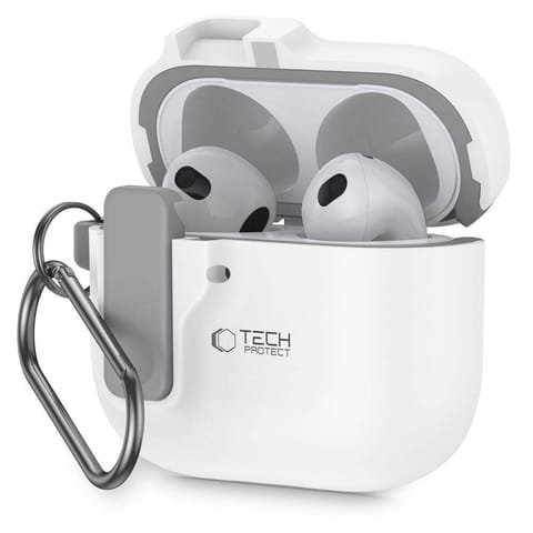 ⁨Etui APPLE AIRPODS 4 Tech-Protect Slim Hook białe⁩ w sklepie Wasserman.eu