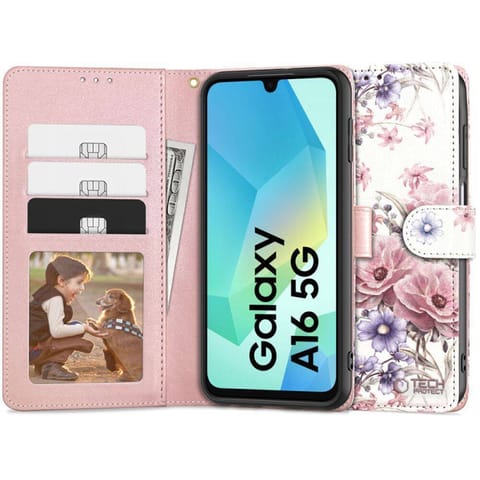 ⁨Etui SAMSUNG GALAXY A16 Tech-Protect Wallet Blossom Flower⁩ w sklepie Wasserman.eu