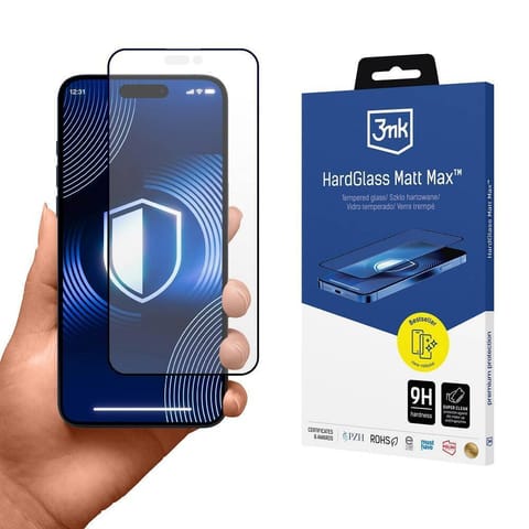 ⁨Szkło Hartowane 5D IPHONE 16 PLUS 3mk HardGlass Max Matt czarne⁩ w sklepie Wasserman.eu