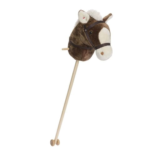 ⁨Koń na kiju Hobby Horse brązowo-biały z dźwiękiem 100cm⁩ w sklepie Wasserman.eu