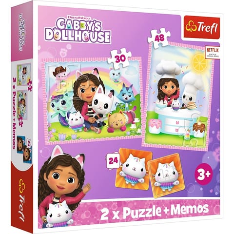 ⁨Puzzle 2w1 memos Gabi z kocim przyjacielem Gabbys Dollhouse⁩ w sklepie Wasserman.eu