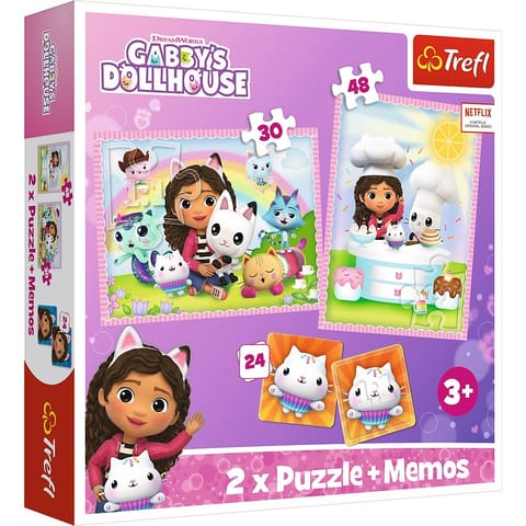 ⁨Puzzle 2in1 memos Gabi with her feline friend Gabbys Dollhouse⁩ at Wasserman.eu