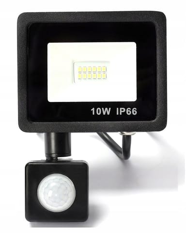 Naświetlacz LED 10W z czujnikiem ruchu halogen barwa biała neutralna 4000K w sklepie Wasserman.eu
