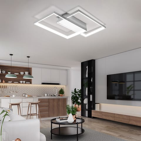 Lampa Sufitowa Dekoracyjna LED kolor biały Modern 48W + Pilot w sklepie Wasserman.eu