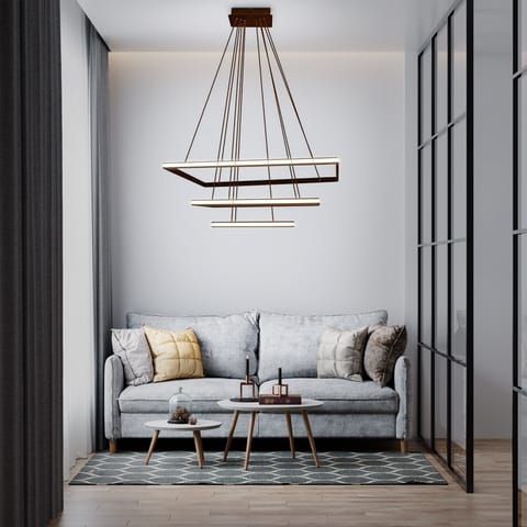 LAMPA LED ŻYRANDOL SUFITOWA + PILOT 116W BRĄZ DL-F09 MOKKA w sklepie Wasserman.eu