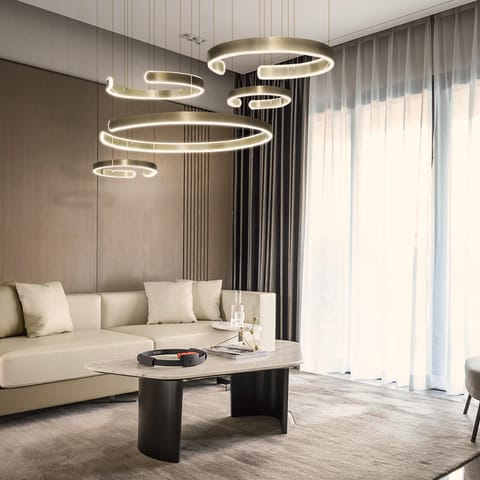 Lampa led 264W złota okręgi + Pilot w sklepie Wasserman.eu