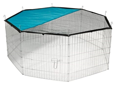 KERBL Modular Run Rabbit, Dog Pen with Door - 8 Elements 57x56 cm with Cover at Wasserman.eu