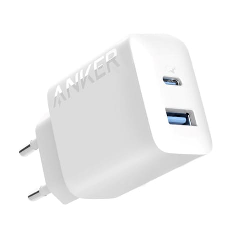 ⁨Anker 312 20W 1x USB-A 1x USB-C White charger⁩ at Wasserman.eu