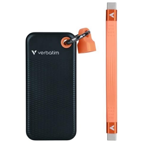 ⁨Verbatim Dysk SSD 1TB - brelok do kluczy  z kablem USB 3.2 gen.2 czarno-pomarańczowy/black-orange 32193⁩ w sklepie Wasserman.eu