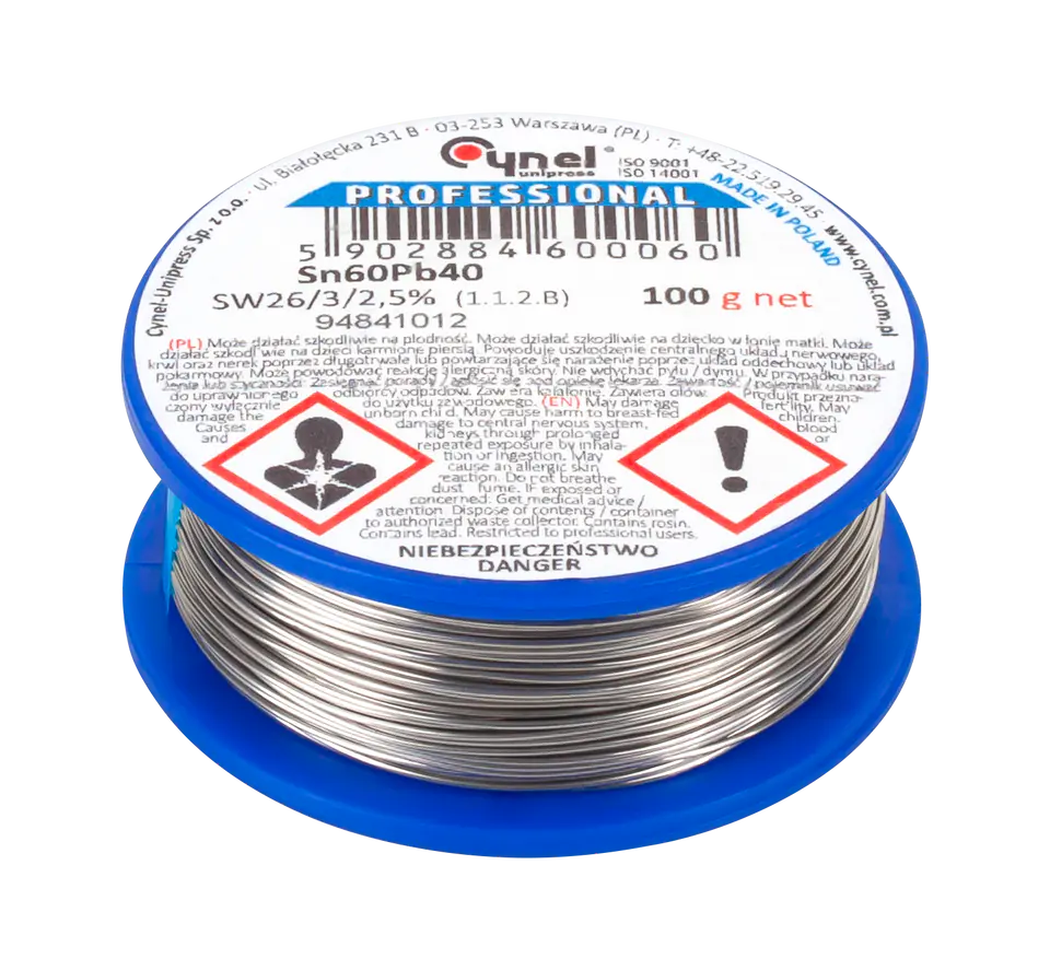 ⁨Cyna 0.56mm/100g Sn60Pb40 CYNEL⁩ w sklepie Wasserman.eu