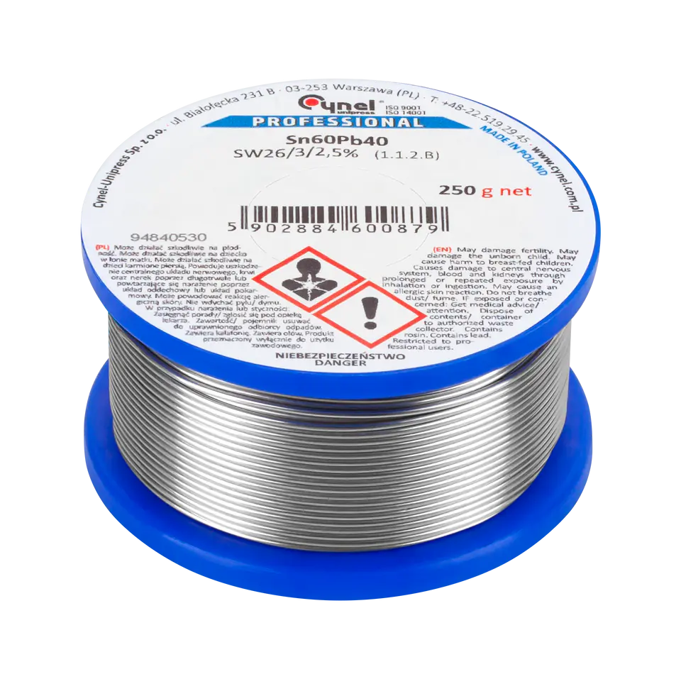 ⁨Tin 0.90mm/250g CYNEL Sn60Pb40⁩ at Wasserman.eu