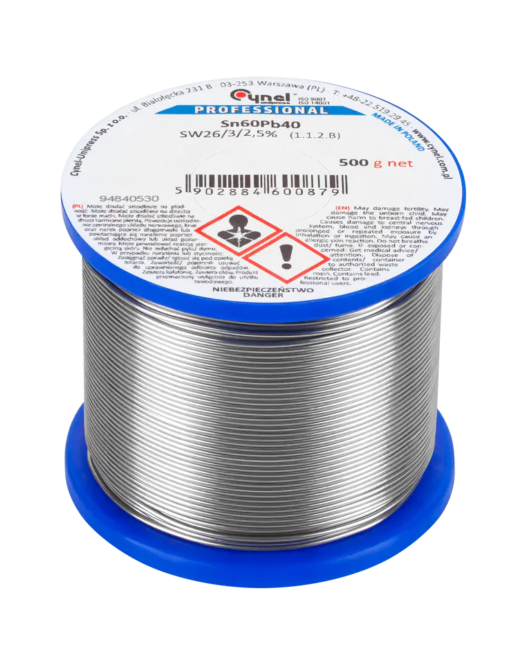 ⁨Tin 1.2mm/500g CYNEL Sn60Pb40⁩ at Wasserman.eu