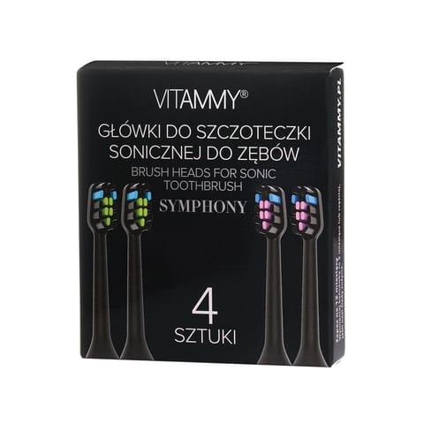 ⁨VITAMMY Symphony 4 szt. / black Końcówki do szczoteczki VITAMMY Symphony 4 szt. / black⁩ w sklepie Wasserman.eu