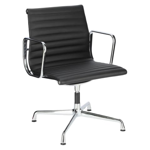 ⁨Armchair conf. CH1081T,black leather,chrome⁩ at Wasserman.eu