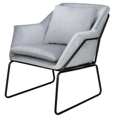 ⁨FLUENCE velour armchair grey (Colour Grey)⁩ at Wasserman.eu