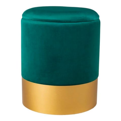 ⁨Velour pouf VELVET dark green / size M (grey)⁩ at Wasserman.eu