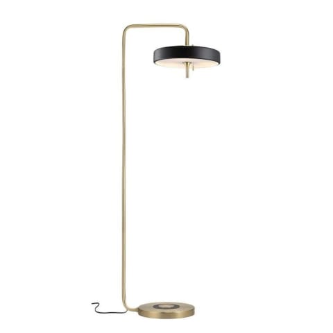 ⁨Lampa podłogowa ARTDECO czarno - złota 162 cm (Kolor czarny matowy)⁩ w sklepie Wasserman.eu