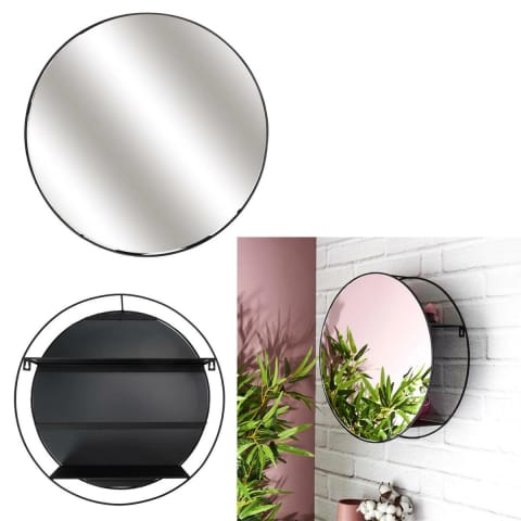 ⁨Round mirror Cirko 45cm black⁩ at Wasserman.eu