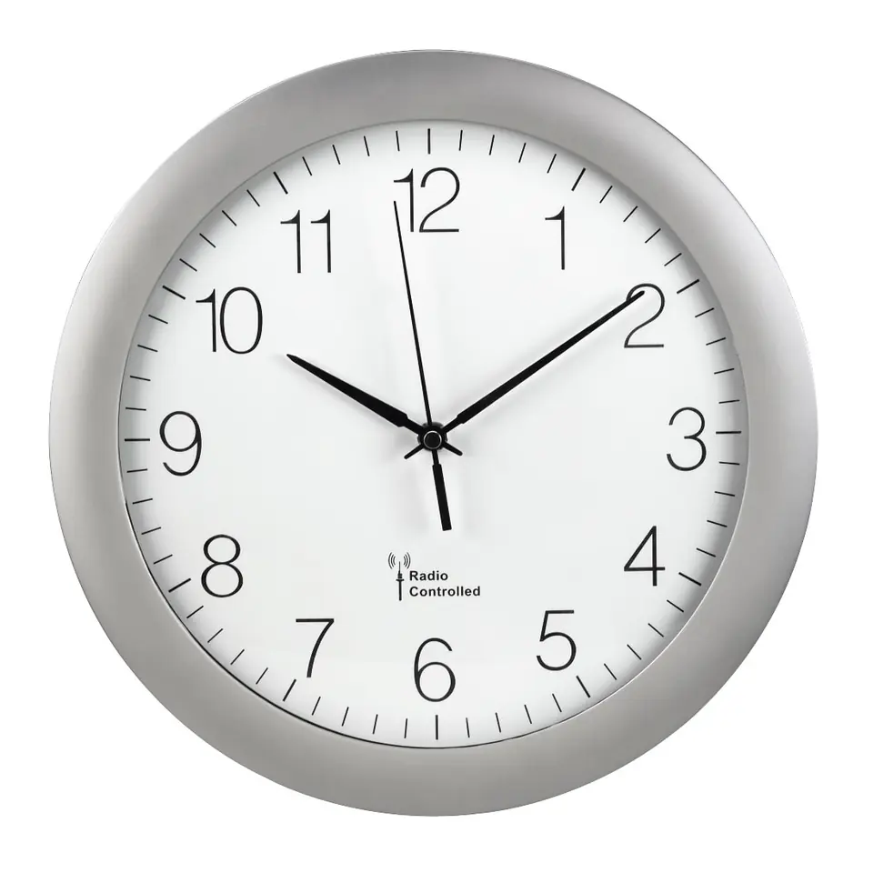 ⁨Radio wall clock Hama DCF PG-300 silver⁩ at Wasserman.eu