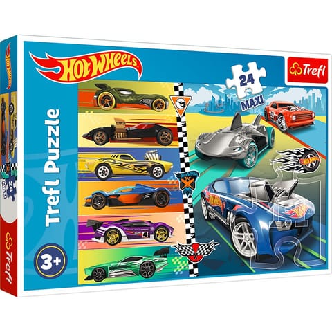 ⁨Puzzle 24 elements Maxi Speed Cars Hot Wheels⁩ at Wasserman.eu