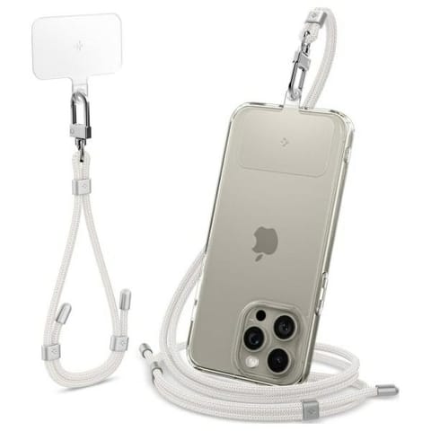 ⁨Spigen Universal Strap Set Crossbody &   Wrist zestaw smyczy do telefonu biały/pearl white AFA08365⁩ w sklepie Wasserman.eu