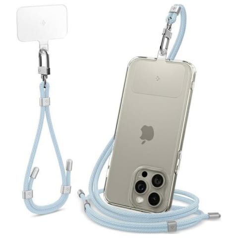 ⁨Spigen Universal Strap Set Crossbody &   Wrist zestaw smyczy do telefonu niebieski/mute blue AFA08364⁩ w sklepie Wasserman.eu