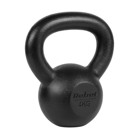 ⁨Kettlebell żeliwny 4kg, REBEL ACTIVE⁩ w sklepie Wasserman.eu