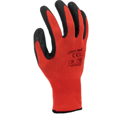 ⁨GLOVES LATEX BLACK-RED L211210P, CARD, "10", CE, LAHTI⁩ at Wasserman.eu