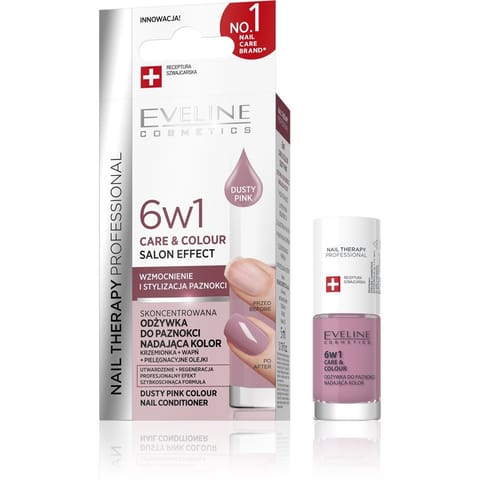 ⁨EVELINE Nail Therapy Professional Odżywka do paznokci nadająca kolor Care&Colour 6w1 - Dusty Pink 5 ml⁩ w sklepie Wasserman.eu