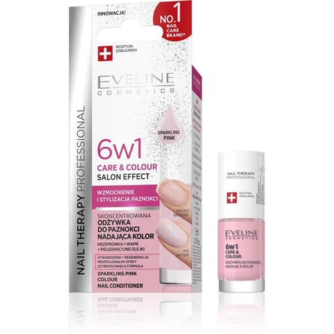 ⁨EVELINE Nail Therapy Professional Odżywka do paznokci nadająca kolor Care&Colour 6w1 - Crystal Rose 5 ml.⁩ w sklepie Wasserman.eu