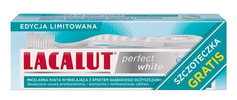 ⁨LACALUT Perfect White Pasta do zębów 75 ml + Szczoteczka⁩ w sklepie Wasserman.eu