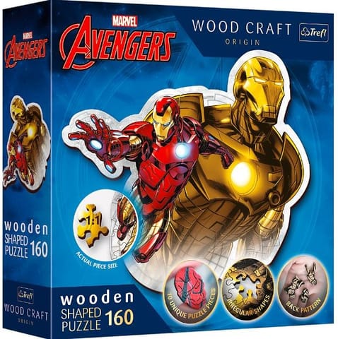 ⁨Puzzle 160 pieces Wooden contour puzzle Brave Iron Man⁩ at Wasserman.eu