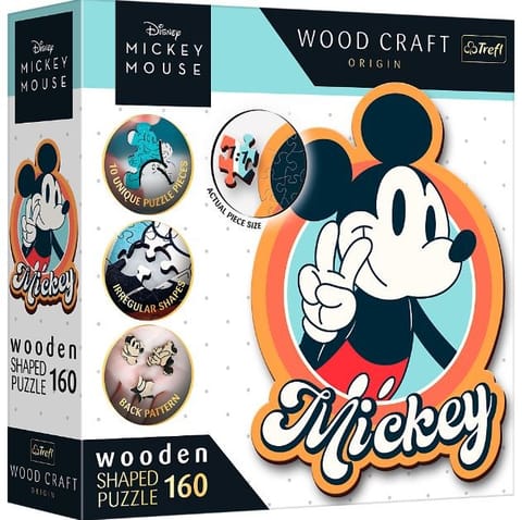 ⁨Puzzle 160 pieces, wooden, contoured Mickey Mouse⁩ at Wasserman.eu